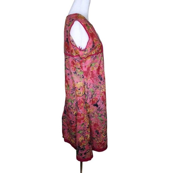 Vintage 90s Sleeveless Boho Sundress Womens Size XL Red Pink Floral - Picture 3 of 6